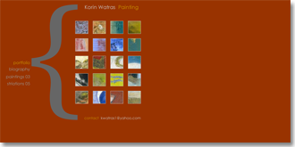 website for korin watras, homepage